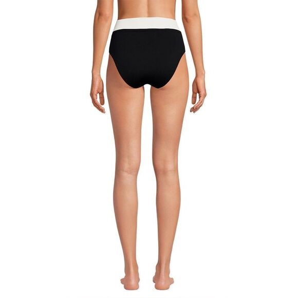 Land's End High Leg Reversible bikini bottom in black egret floral shadow Medium - Picture 5 of 8